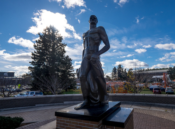 Photo of the Sparty statue on campus