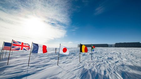 Image of international flags at IceCube